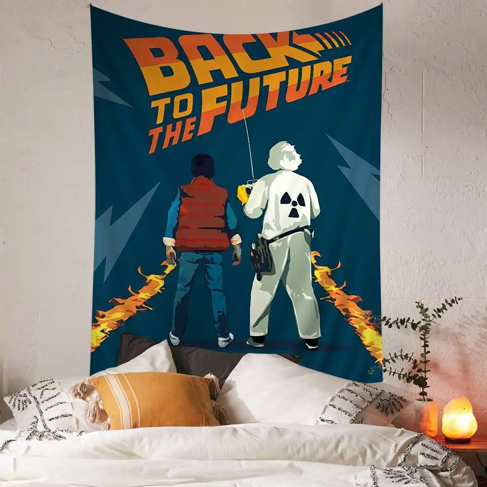 فيلم العودة إلى المستقبل DIY قماش مزخرف جداري الفن الخيال العلمي غرفة ديكور المنزل جدار ديكور فني