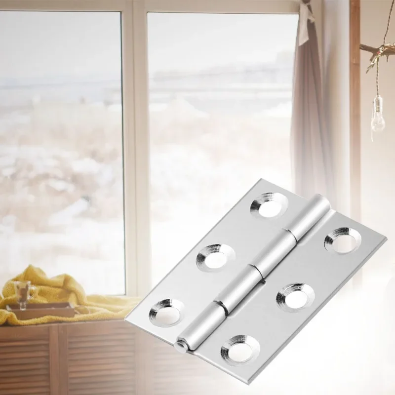 20 Pcs Window Cabinet Home Stainless Steel Hinges Durable Accessories Repair Door Connector Furniture Drawer 6 Mounting Holes