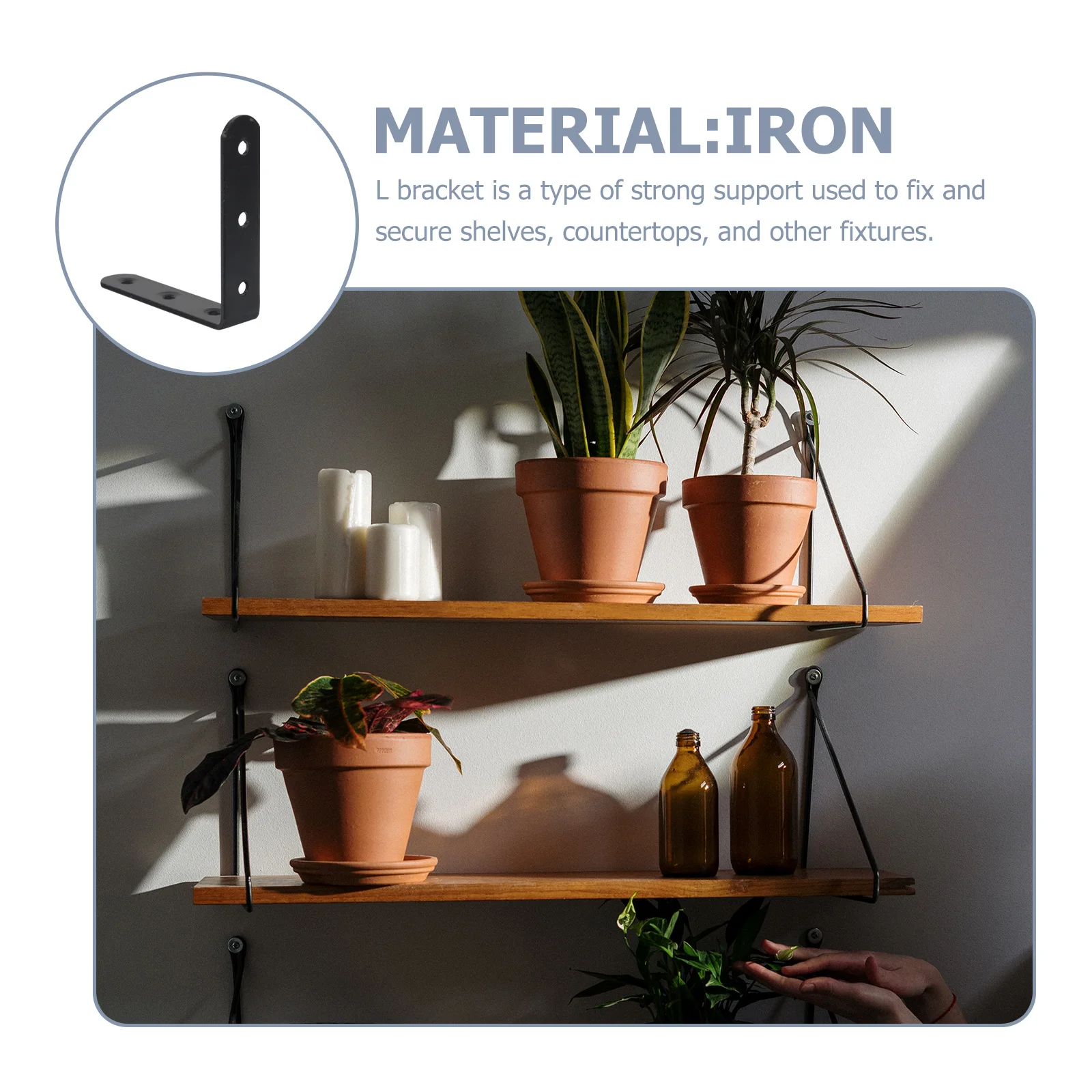 

10Pcs Small L Brackets for Shelves Heavy Duty Corner Bracket Right Angle Fasteners for Wood Cabinets Bathroom Kitchen Decor