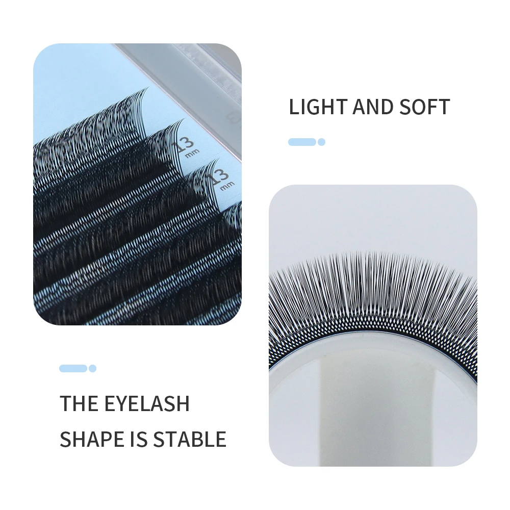 ขนตาปลอม GLAMLASH รูปทรงตัวยู YY 3DW รุ่น UYY UY U3DW U5DW ต่อขนตาแบบเส้นต่อเส้น ทำด้วยมือ