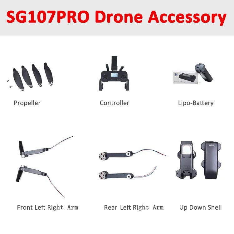 ZLL SG107 Pro 4K GPS Drone Brussless Motor Quadcopter Accessory Propeller Lipo Battery Remote Controller Front Rear Arm DIY Part