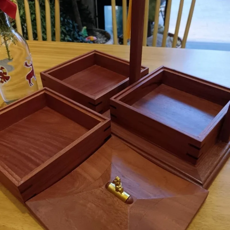 

Chinese dessert refreshment tray with Myanmar teak fireplace pastry tray hotel living room quality snack storage box