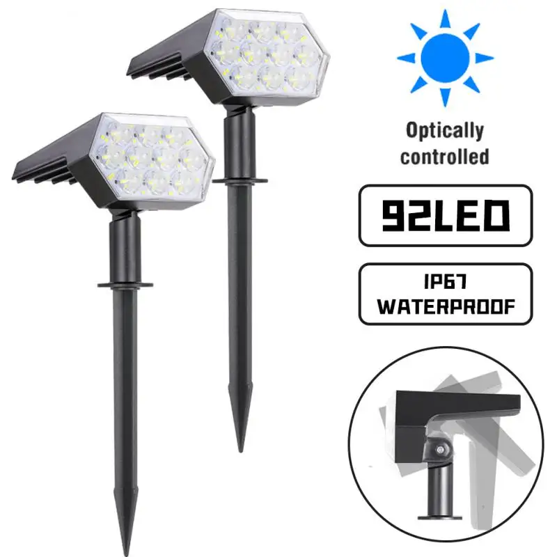 

LED Outdoor Solar Lights Solar Spot Lights Landscape Spotlights 92 LED Adjustable garden decoraction warm white lamp IP65