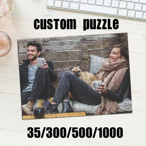 Personalized Custom Photo Puzzle Customize Cozy Home Couple With Pet Theme Puzzle Multiple Sizes Available