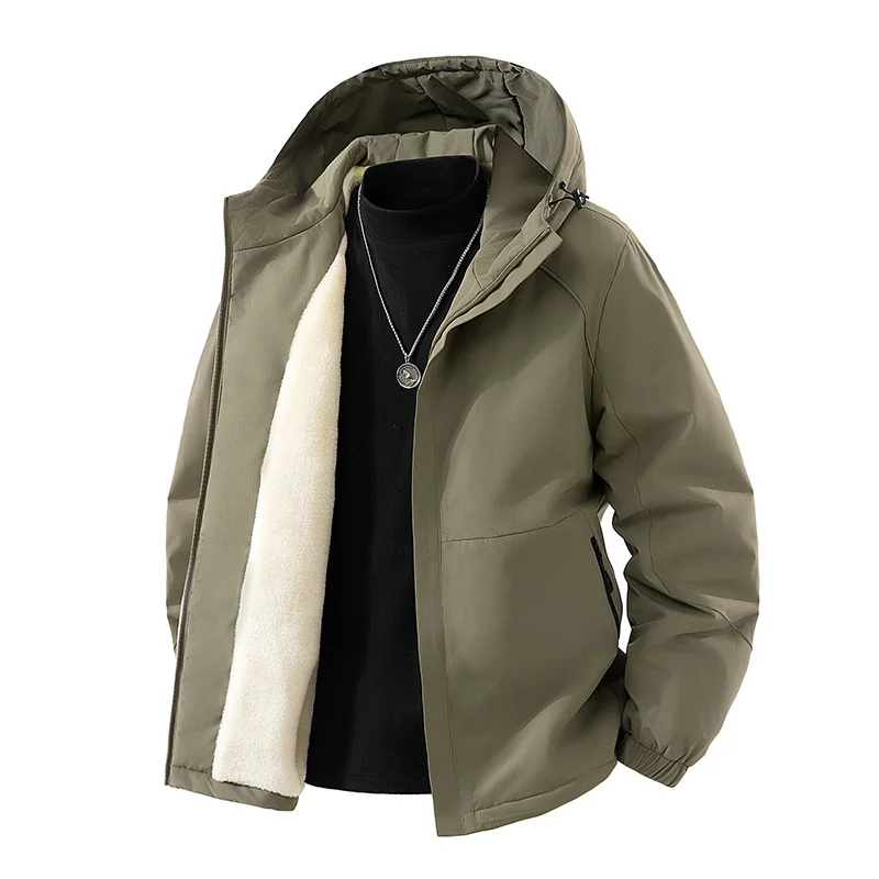 

Мужское утолщенное молодежное повседневное модное универсальное повседневное пальто, парка, водонепроницаемое пальто для мужчин, осенне-зимние новые уличные плюшевые парки