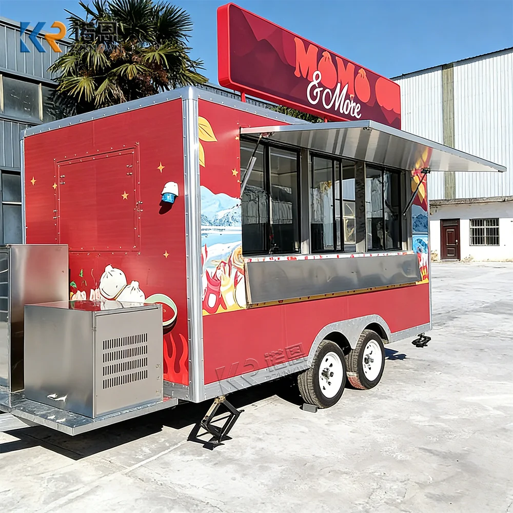 

Custom Mobile Food Truck Catering Trailer with CE Certification Dual Axle Full Kitchen Food Trailer Truck