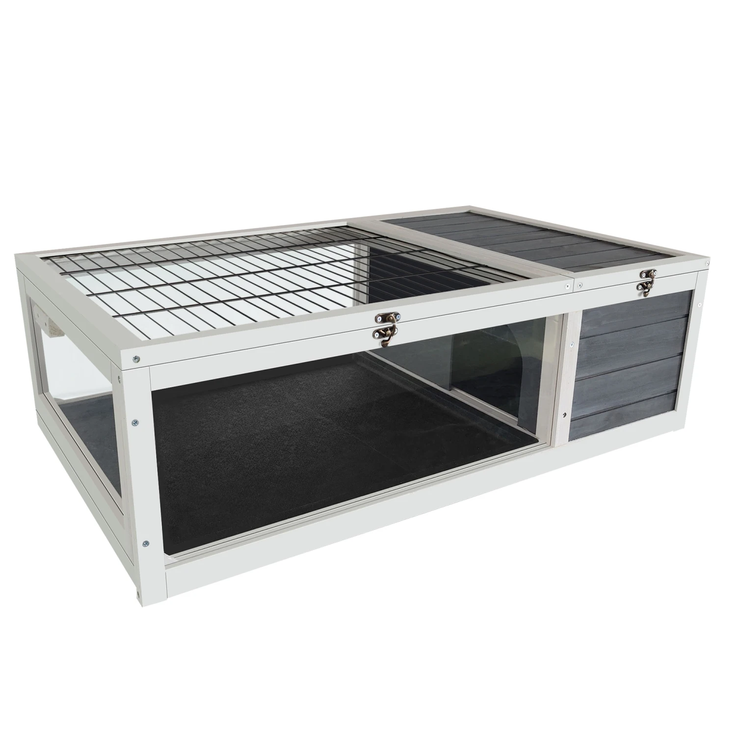 Maison de tortue en bois de 39.5 po, abri de tortue d'intérieur, jos de reptiles pour lézards, Grovos, avec escalade perfectionnée et étanche