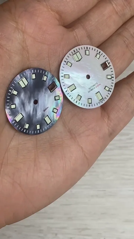 29mm Mother of Pearl Dial Face Fit NH35 NH35A NH36A 7s26 Automatic Movement Date Windown Luminous Index Watch Parts Accessories