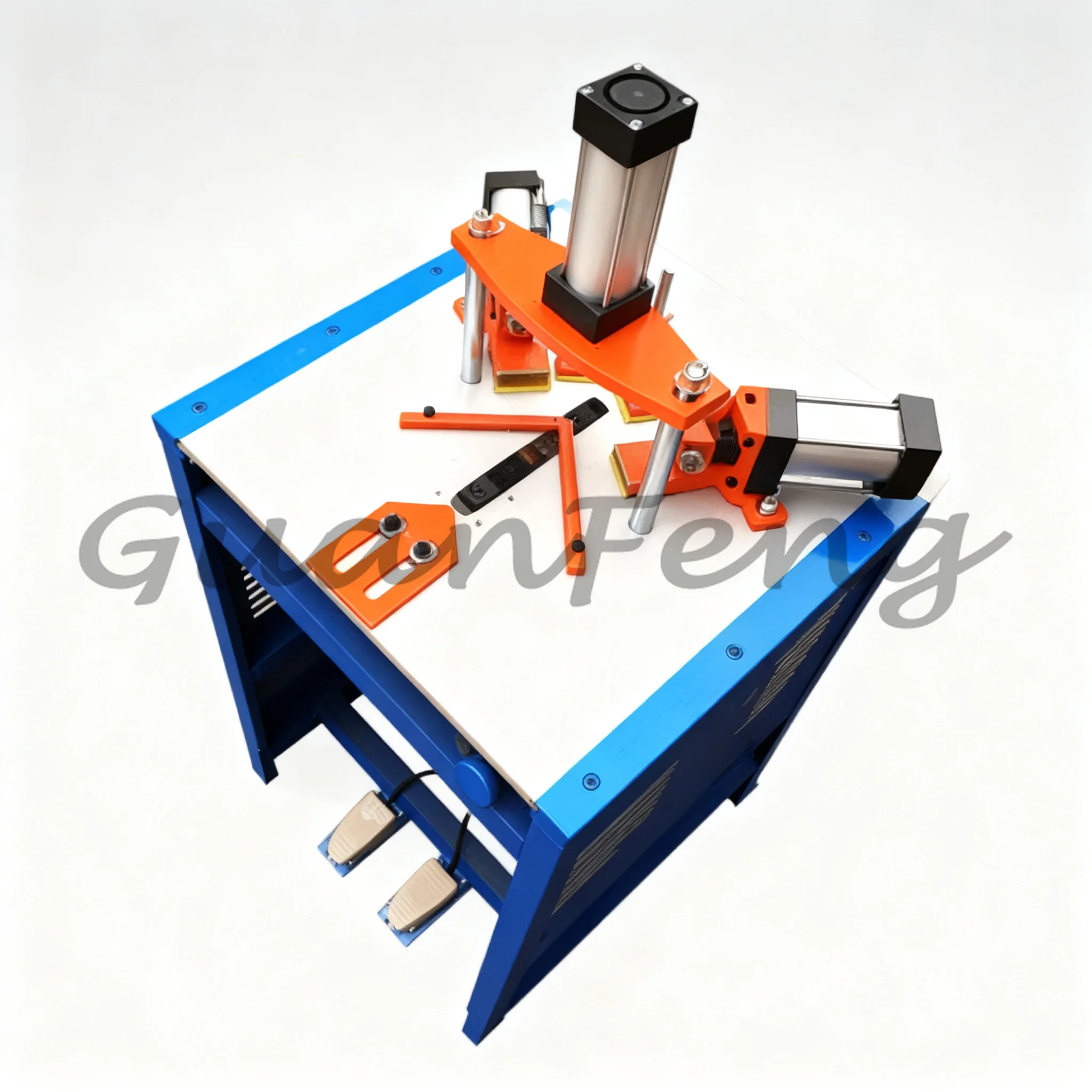 Foot Pedal Frame Angle Setting Cutter, No Power No Air Manual Fabric Frame Nailing Machine