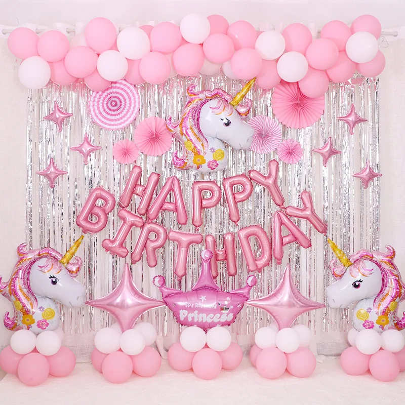 

For Unicorn Themed Birthday Party Letter Balloon Set, Birthday Party Balloon Decoration
