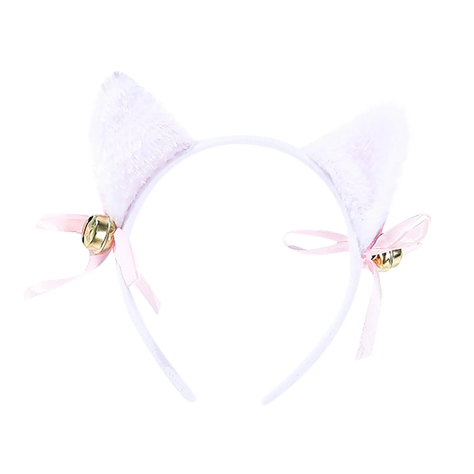 Diadema de goma con orejas de gato para mujer, diadema de Cosplay con accesorio, diadema de campana, regalo de fiesta