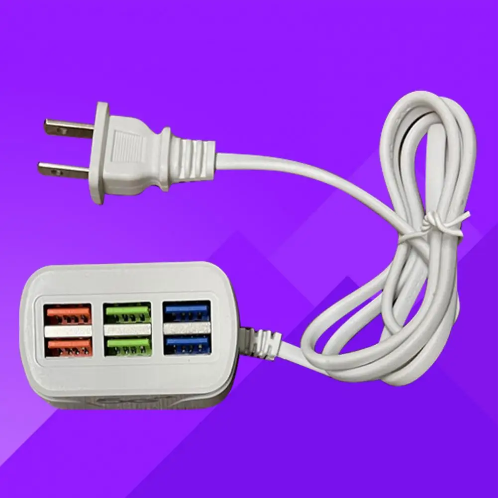 Adaptador USB Power Strip Charger, Prático Strip Board, Útil, Amplamente Compatível, Plug Play, 6 Portas