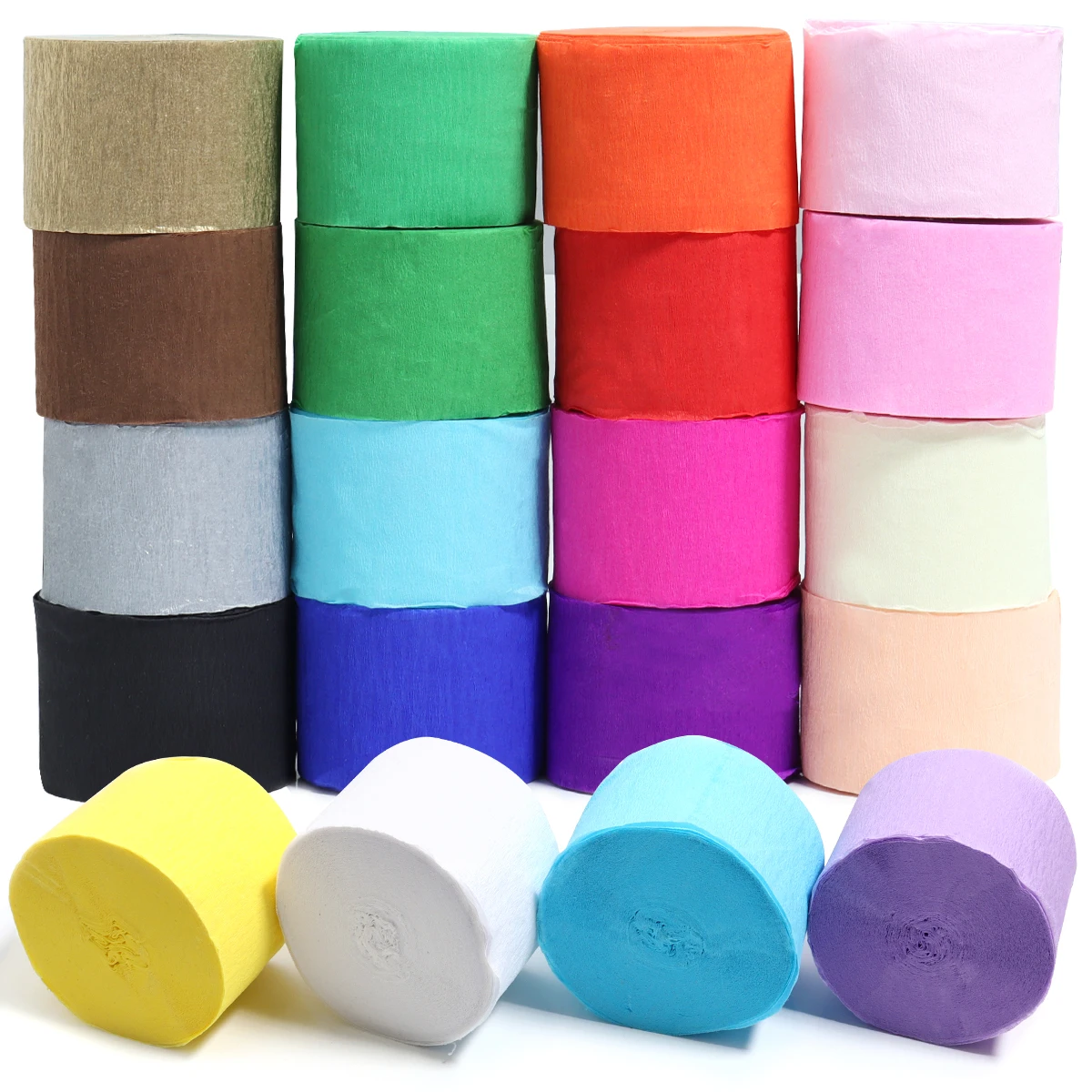 25meter/roll 4.5cm Colored Handmade Crepe Paper Roll Origami Crinkled Crepe Paper Craft DIY Flower Home Decoration Wrapping Gift