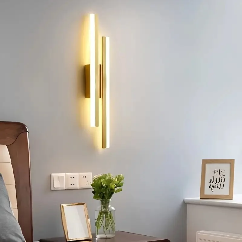 

Minimalist line wall lamp Bedroom bedside living room background wall lamp led strip ambient light Stairs