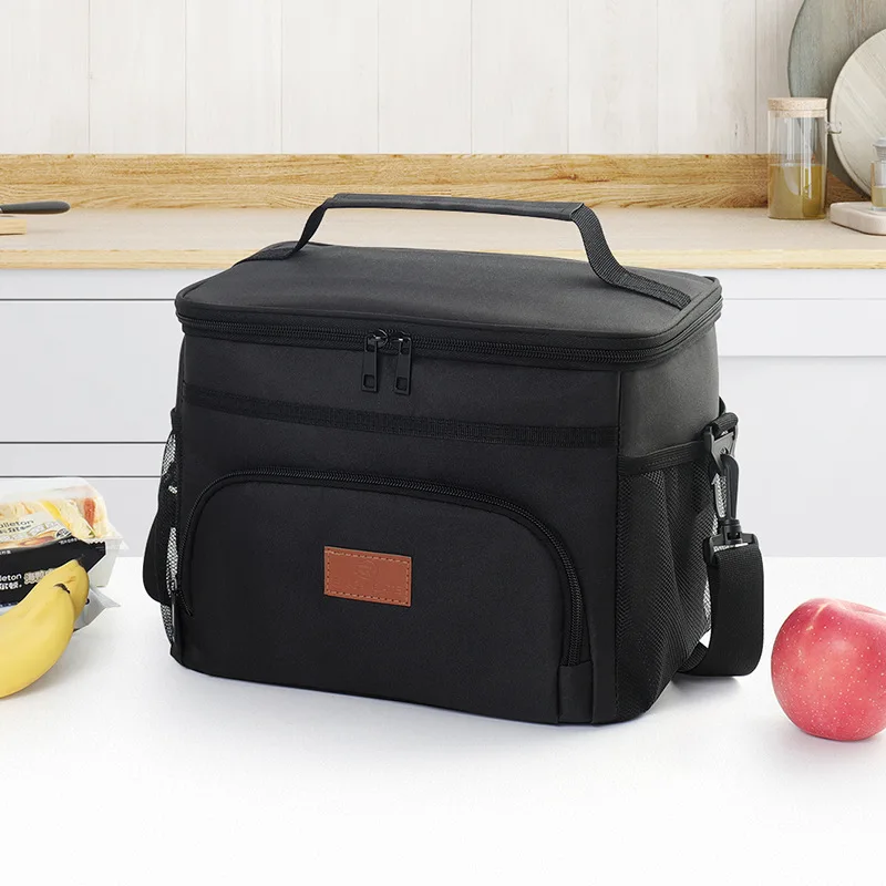 Thickened insulated lunch box, outdoor waterproof, large-capacity three-dimensional portable single-shoulder lunch bag