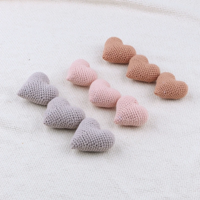 Upgraded DIY Baby Pacifier Chain Cute Hearted-shaped Crochet Knitting Beads for Pacifier Baby Photograph Props Durable