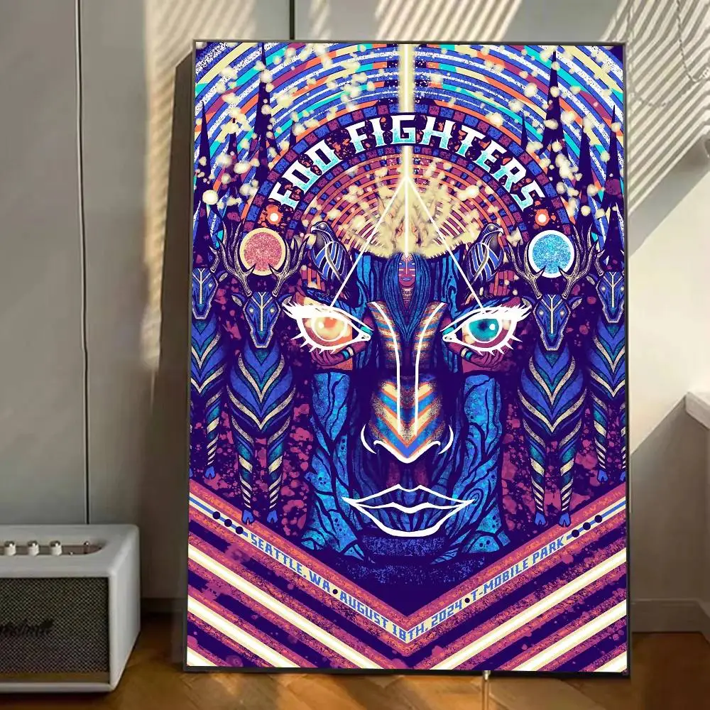 ملصق معرض Rock Band F-Foo F-Fighters يطبع ديكور منزلي ذاتي اللصق شارات جدارية ملصق غرفة المعيشة