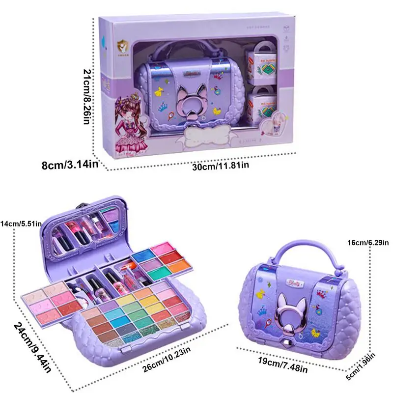 Kit de maquillage pour enfants, ensemble de beauté pour tout-petits, jeu de simulation de princesse, jouets cosmétiques sûrs pour les filles de plus de 3 ans