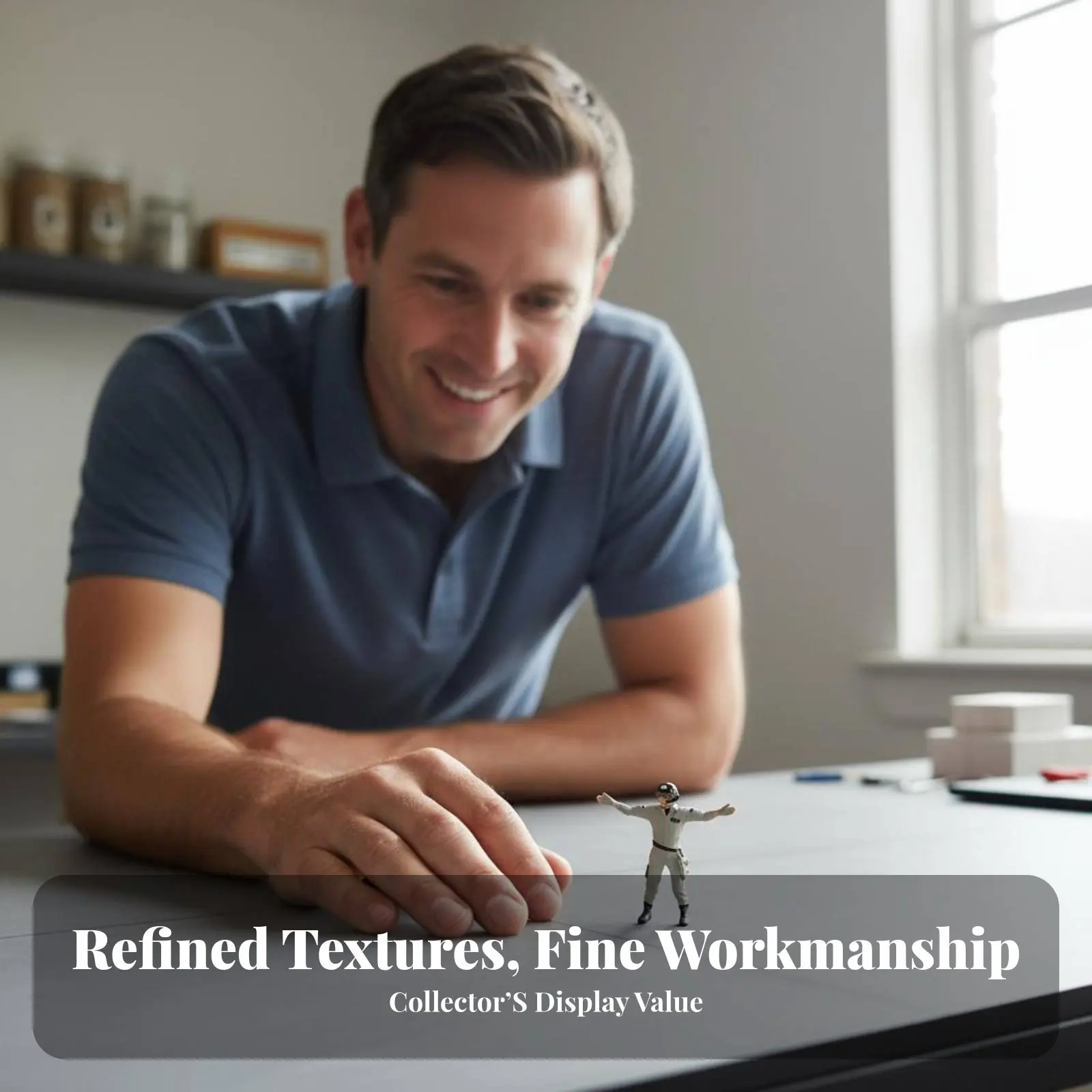 

1:64 Scale Aviator Figure Highly Detailed Aircraft Marshaller Figurine Sand Table Aviator Miniature Hand Painted for Collectors