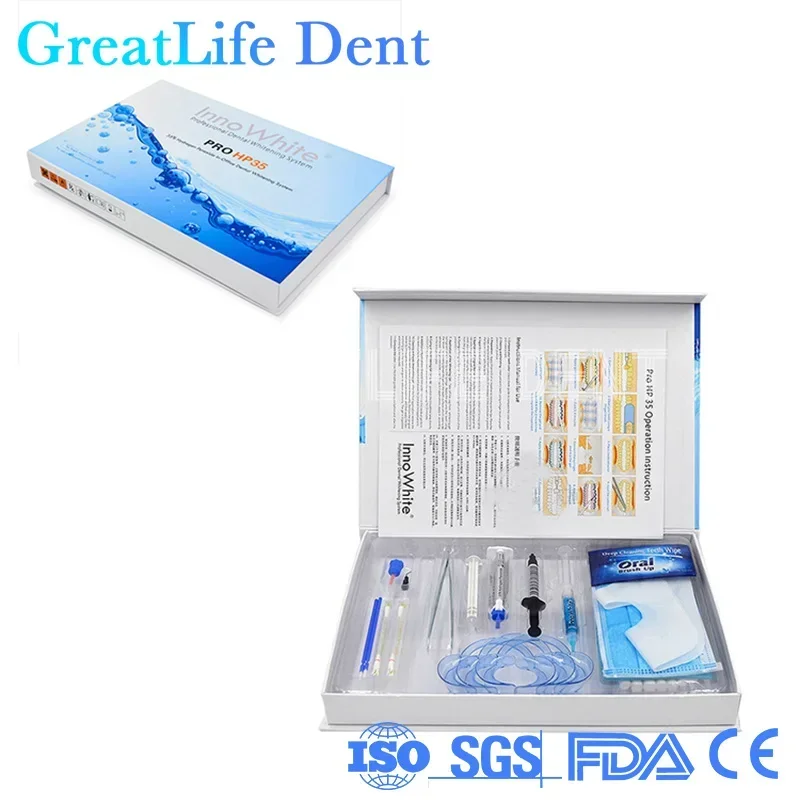 GreatLife Professional Teeth Bleaching Kit Dental Whitening Kit Hydrogen Peroxyde Teeth Whitening Gel 35% Teeth Whitening Gel