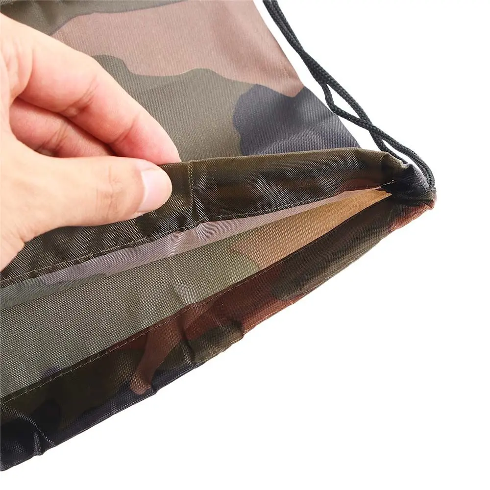 Fashion Outdoor Riding Thicken Gym Travel Portable Sports Bag Camouflage Drawstring Bag Oxford Bag Backpack