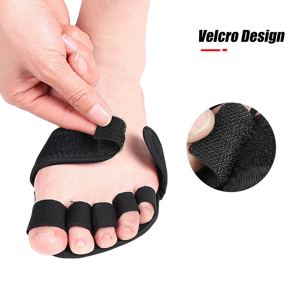 1 Pair Five-Finger Half-Palm Yoga Socks Non-Slip Texture Protection Pad Helpful Hallux Valgus Over lapping Hammer Toe Splitter