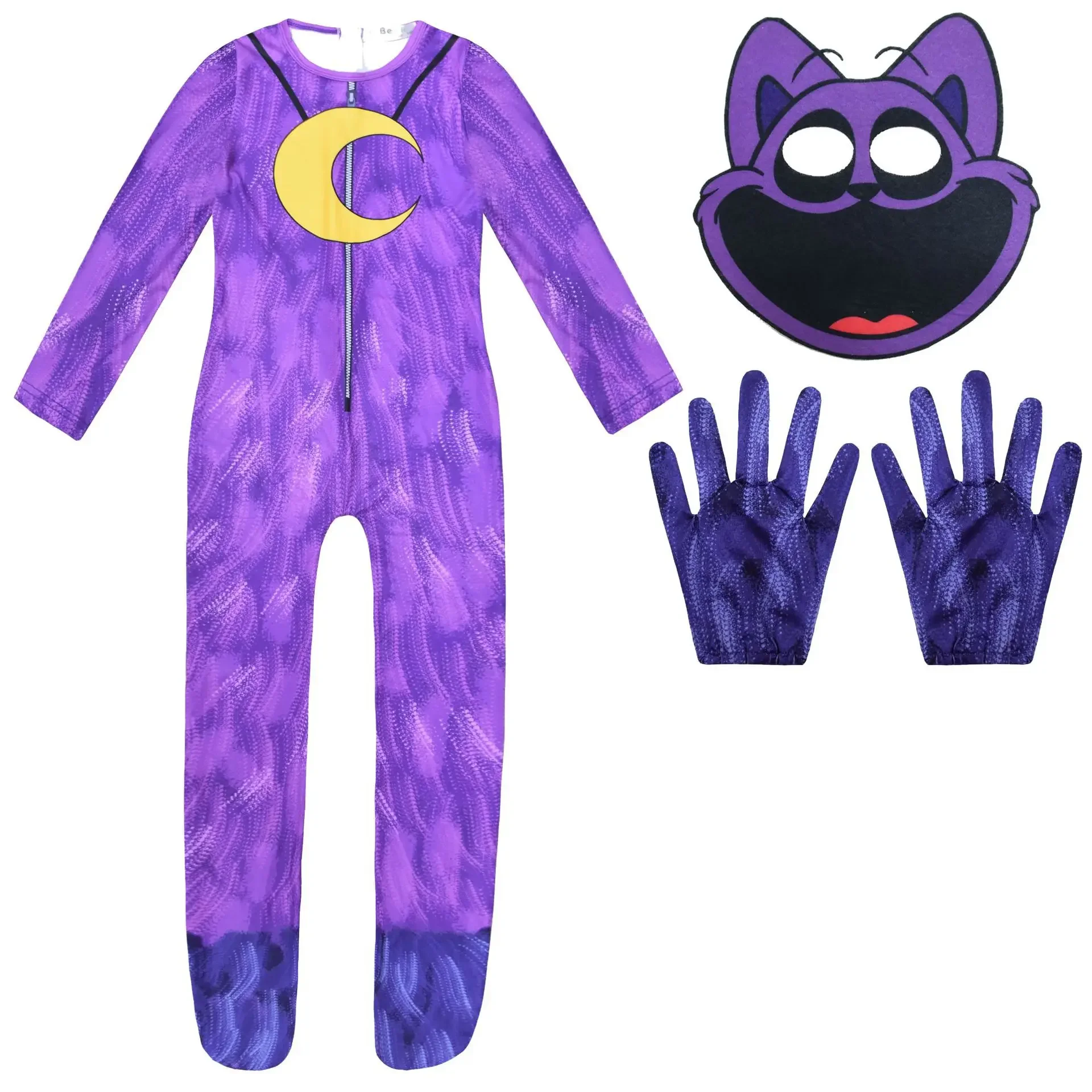 

Kids Adults Smiling Cat Nap Cat New Children's Jumpsuit Onesie Poppy Timecos Costume Bodysuit Carnival Party Dress Up Suit