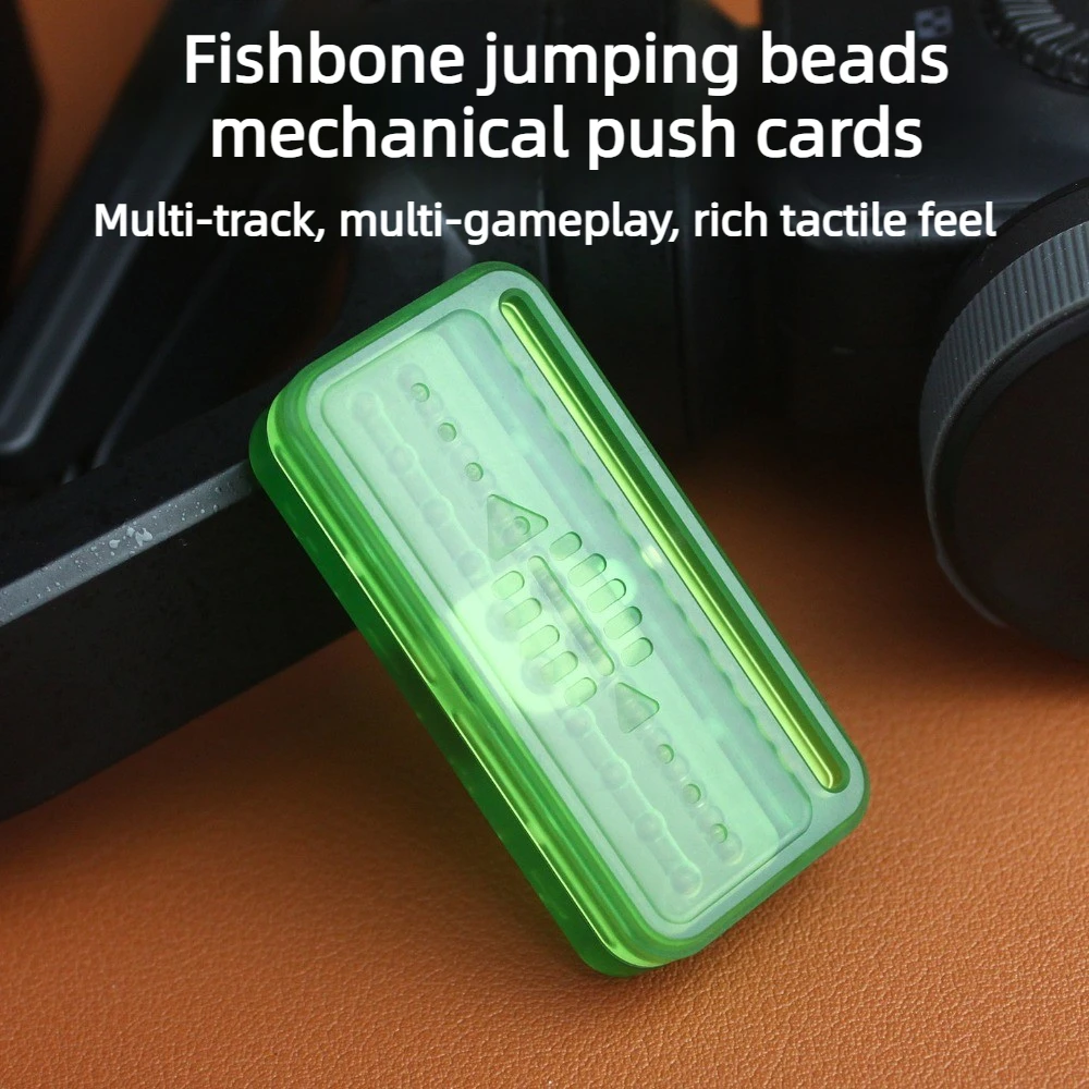 Fishbone EDC PMMA Metal Trendy Toy Mechanical Direct Push Segment Fingertip Push Card Decompression Toy