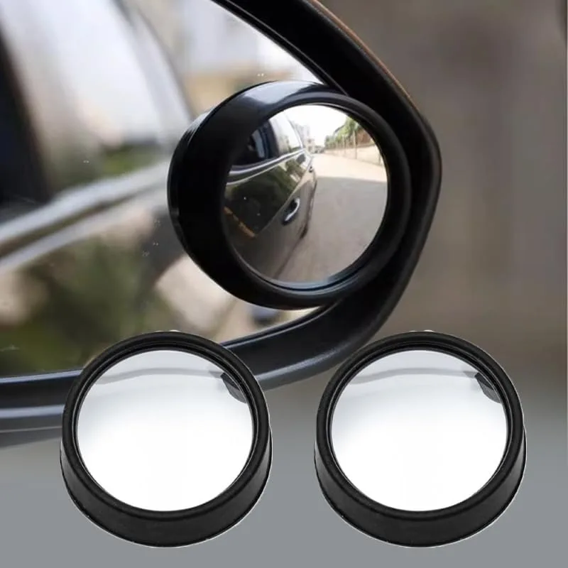 

2 PCS Car Blind Spot Mirror, 360 Degree Large Viewing Angle Round Mirror, 2" HD Glass Convex, Universal Car Accessories for Cars SUV and Trucks (Black)