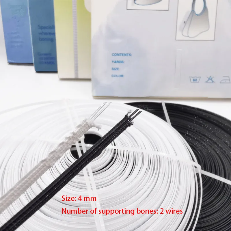50 Yards 3/4/6/8/1/12/15mm Polyester Fish Boning Wedding Dress Corset DIY Making Sewing Accessories Supplies Bone Accessories