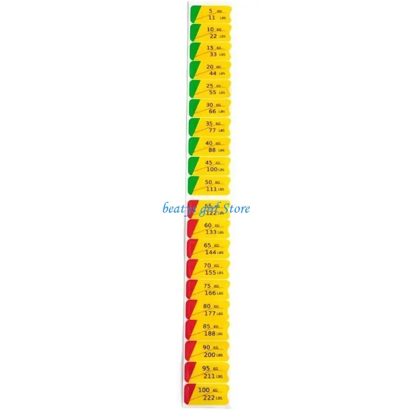 

C7AB Weight Sticker for Home Fitness Quick Installation Tear Resistant PVC Materials