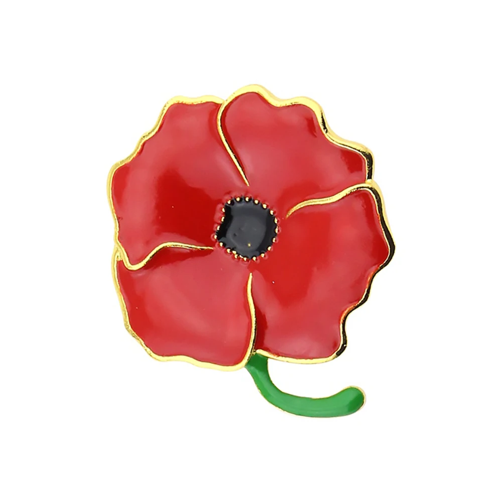 Red Poppy Pins Lapel Brooches Apparel Badges Pin for Women Girls Men on Veterans Memorial Remembrance Day Gift