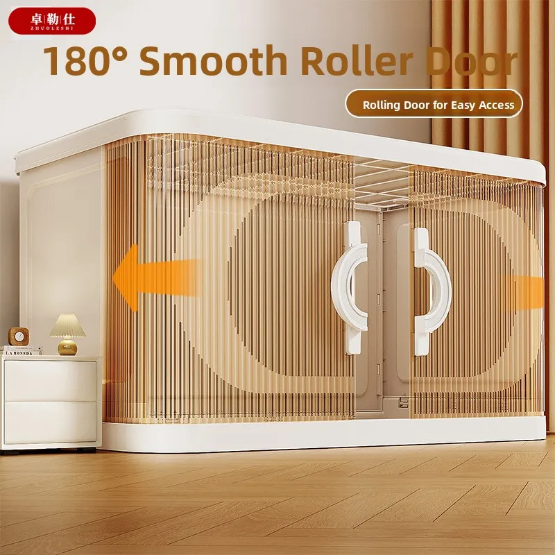 

Пластиковый шкаф-органайзер с раздвижными дверцами для одежды, детский гардероб, ящик для хранения детских вещей, для подоконных полок, для товаров для животных