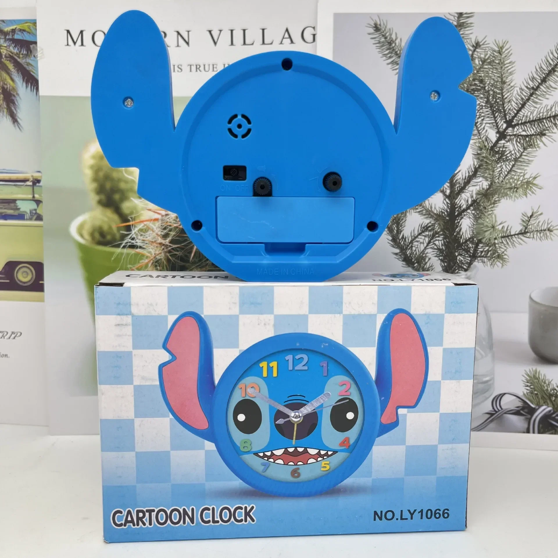 Jam senyap gaya Stitch Kawaii Disney baru jam Alarm bangun awal siswa ornamen meja Anime hadiah ulang tahun anak