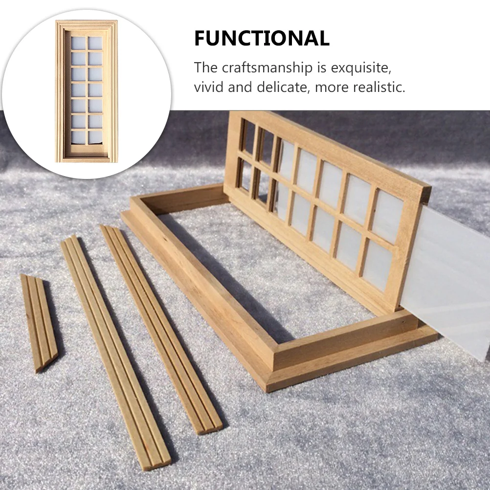 ประตูไม้จิ๋วแบบตาข่าย 1 ชิ้น งานแฮนด์เมด สำหรับตกแต่งบ้านตุ๊กตา ออกแบบภายใน งาน DIY ฉากจำลอง ประตูบ้านจิ๋ว อุปกรณ์ตกแต่ง