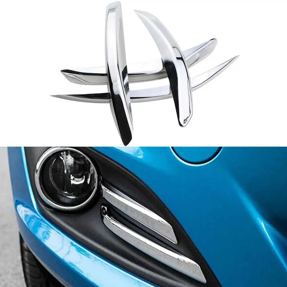 

For Ford New Fiesta MK7 2014 2015 2016 Front Fog Light Trim Lamps Decorative Frame Fog Lights Sticker Cover Accessories