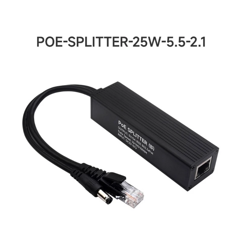 Gigabit PoE Splitter Adapter, 5V 5A Output 2A Ethernet Adapter For IP Camera And Wireless Access Point and VoIP Phone