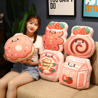 New Cartoon Home Sofa Pillow/Cushion Pink Strawberry Pillow Girl Creative Gifts Dessert Snack Cushion Kawaii Room Decoration