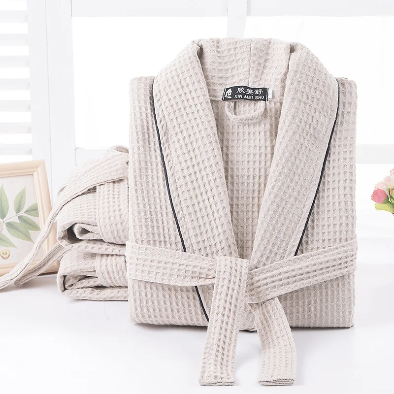 

Pure Cotton Men and Women Summer Full Cotton Bathrobe Couple Spring and Summer Thin Hotel Men and Women's Yukata
