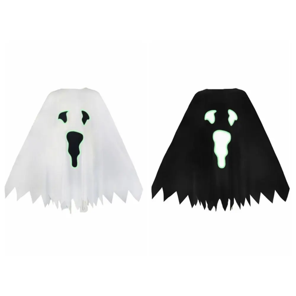 衣類小道具 光るゴーストケープ パーティー用マント 楽しいインタラクション 子供用ハロウィンコスチューム ブラック ルーズ発光ゴーストショール