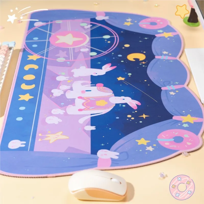 Extra Large Kawaii Gaming Mouse Pad Cute Pastel Purple Elephant XXL Big Desk Mat Water Proof Nonslip Laptop Desk Accessories