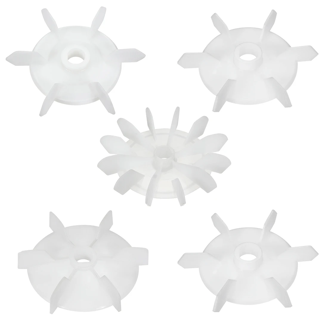 Motor Fan Blade 103x14/120x15/140x16/140x18/148x20mm D Shaft Replacement White Plastic 6/12 Impeller Motor Fan Vane for Home DIY