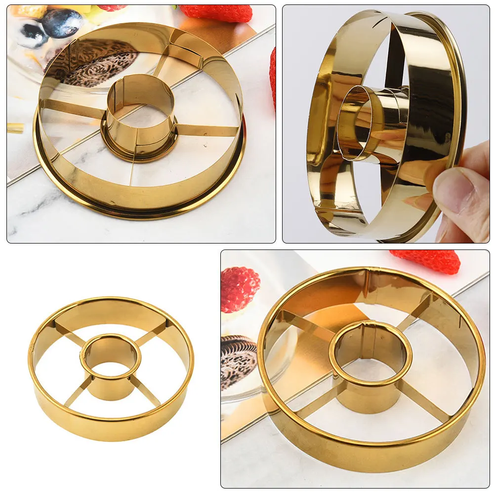 

2Pcs Donut Mold Stainless Steel Multi Functional Reusable Round Doughnut Cutter Baking Tool Kitchen Supplies Tiny Tart Tins