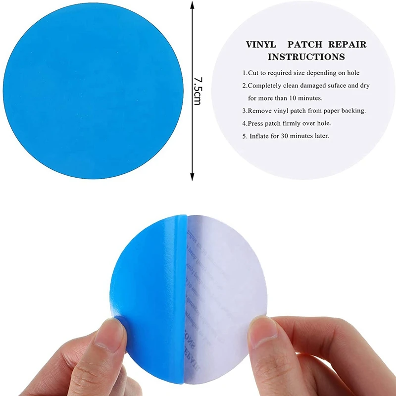 Round Self-Adhesive PVC Repair Patch, Vinyl Pool Liner Patch, Boat Repair Vinyl Rubber, for Inflatable Boat Kayak Kayak