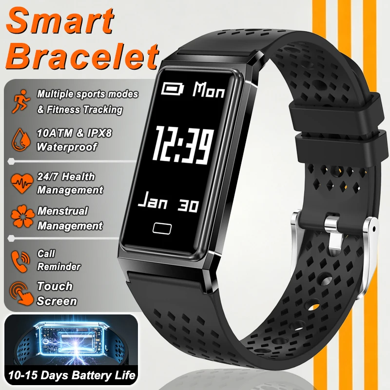 New Fitness Tracker Smart Bracelet Sport Pedometer Health Sleep Monitor 10ATM Waterproof Call Reminder Smartwatch Band Men Women