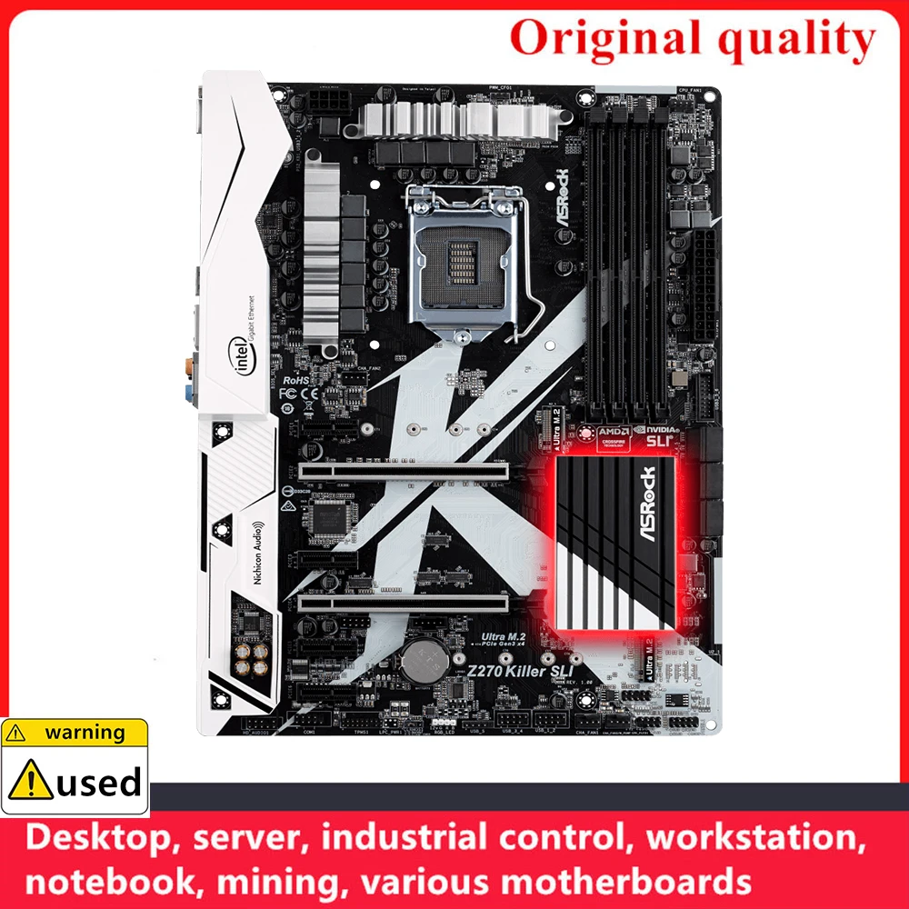 

Used For ASRock Z270 KILLER SLI Motherboards LGA 1151 DDR4 64GB ATX Intel Z270 Overclocking Desktop Mainboard M.2 NVME SATA III