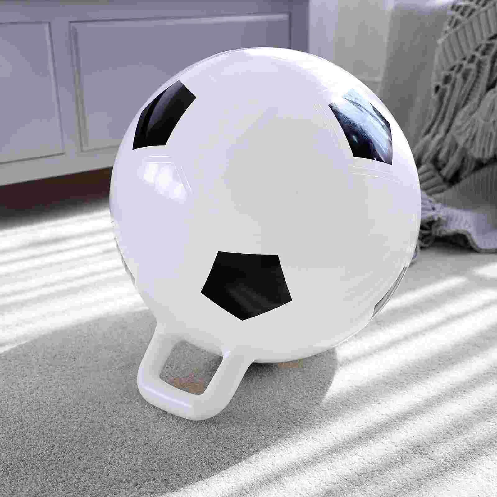 Pelota inflable de fútbol de PVC de 45cm, pelota para saltar, pelota de actividades para interiores y exteriores para niños (blanco, fútbol), 1 ud.