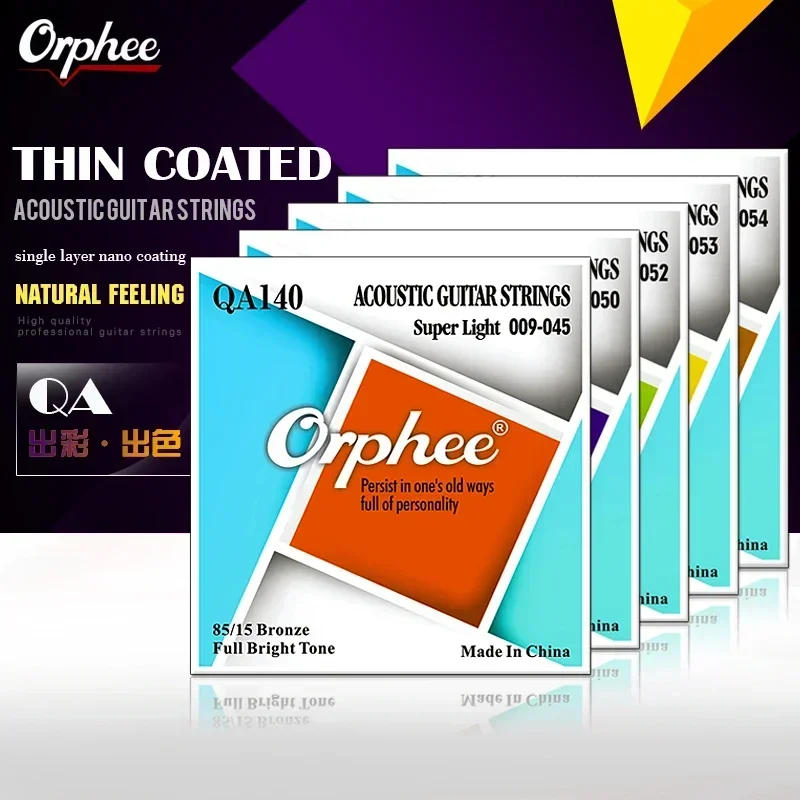 

Orphee QA Acoustic Guitar Strings High Carbon Steel Hexagonal Core Nano Coating Brass Wound Acoustic Guitar Accessories