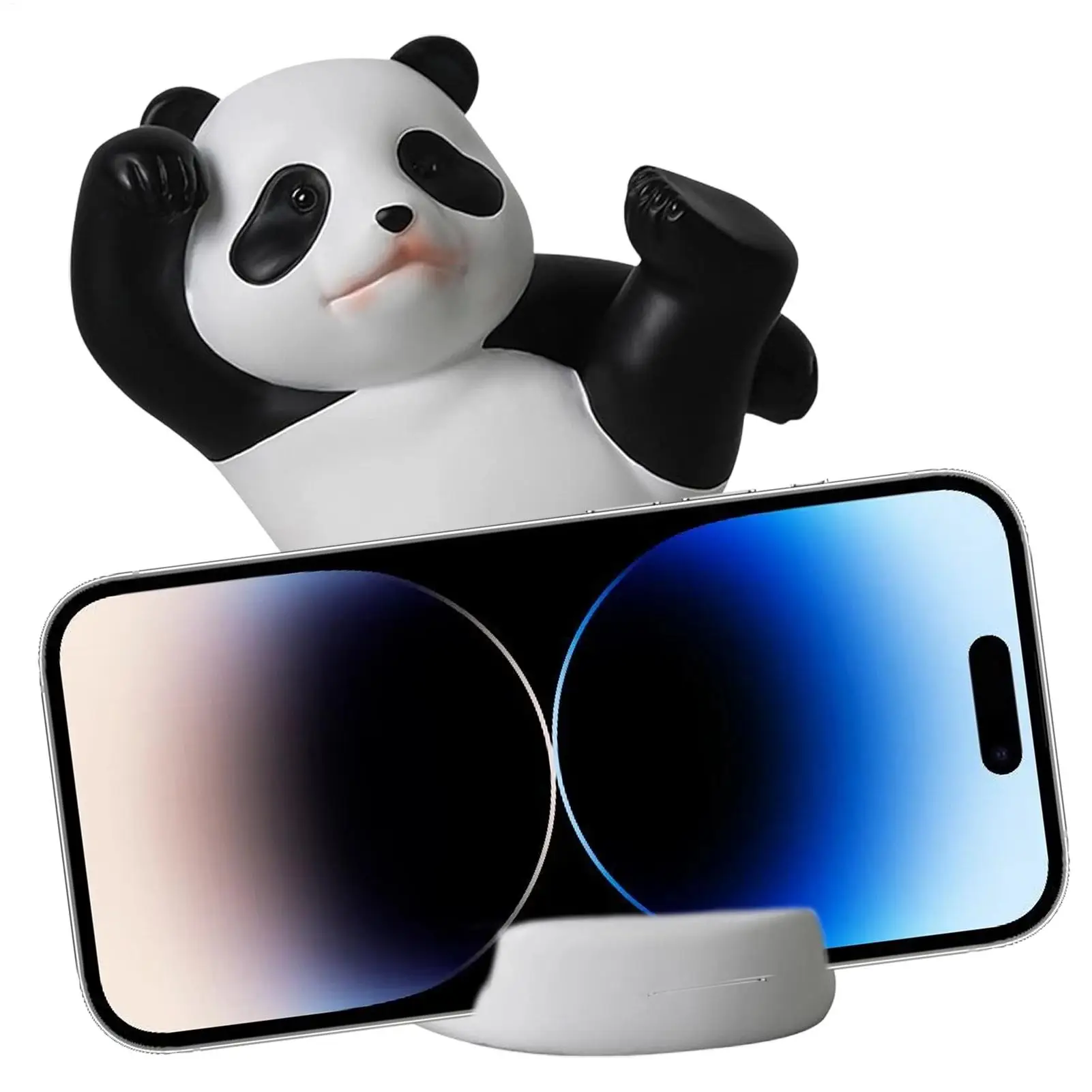 Panda Cute Desk Phone Stand Anti-Slip Cell Phone Holder Desk Decor For Home Apartment School Dorm Work Study Travel Indoor