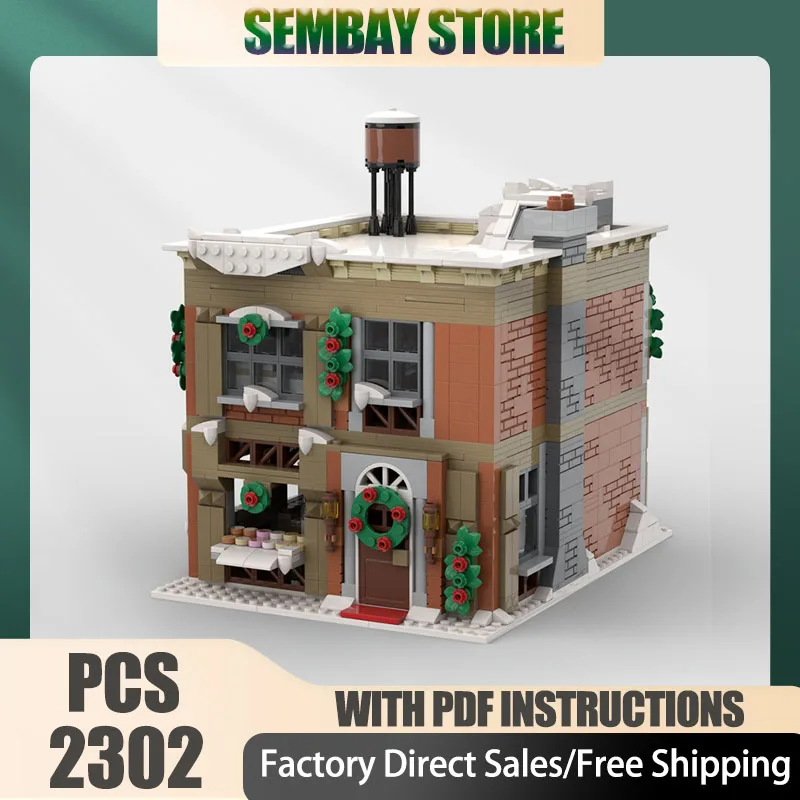 مدينة شارع عرض Moc بناء الطوب قرية الشتاء المعيارية - كاندي شوب نموذج التكنولوجيا كتل هدايا البناء لعبة عيد الميلاد #1